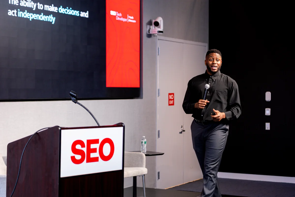 Speaking about Agentic AI at SEO TechDevCon in NYC, July 2026