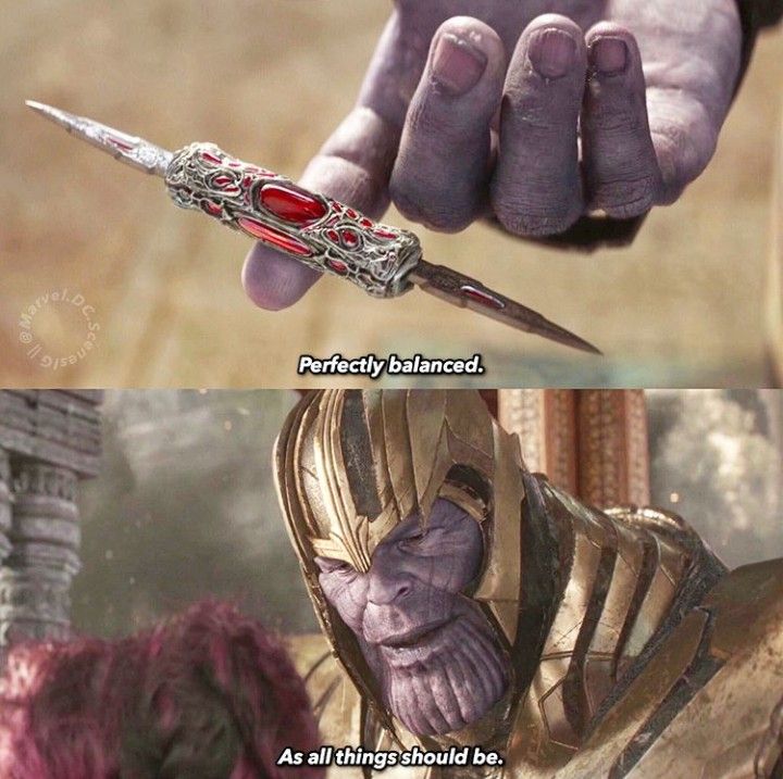Thanos perfectly balanced