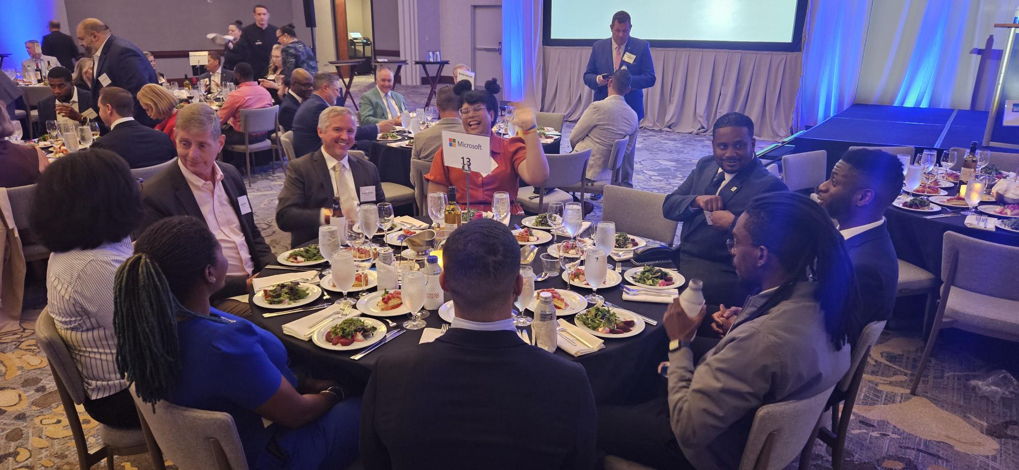 View of one of Microsoft's tables at the awards dinner